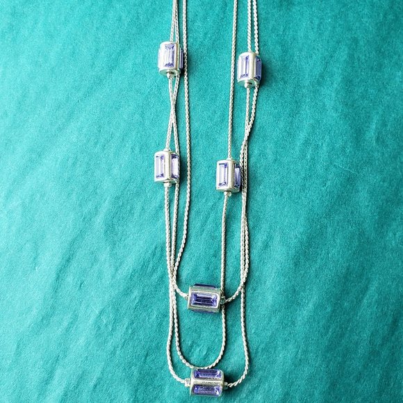 2/10$ Coldwater Creek missing one stone silver tone and purple necklace - Picture 1 of 7